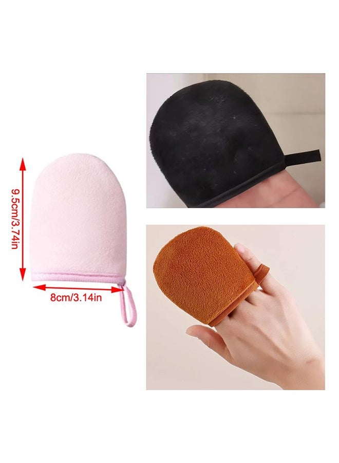 مجموعة من 6 قفازات لتطبيق تان بدون إبهام ومحمولة وصغيرة مصنوعة من الألياف الدقيقة لتطبيق كريم أو موس التسمير الذاتي أو لوشن التسمير الذاتي بدون شمس - Image 2